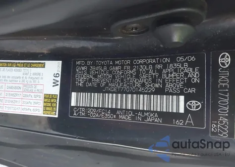 2007 Scion Tc from USA, damaged, VIN JTKDE177070145229